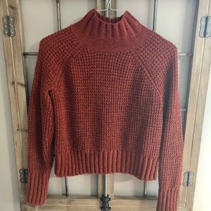 Cropped Sweater, Burnt Orange Size Large